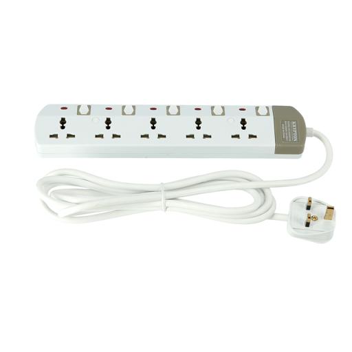 display image 5 for product Krypton 5 Way Extension Board Plug Power Extension Socket Multi Plug Power Cable High Quality