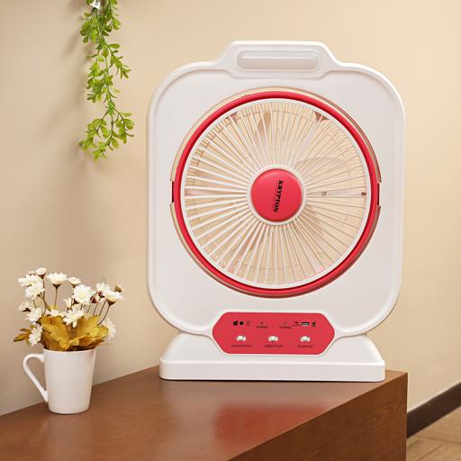 display image 3 for product Krypton 12'' Rechargeable Box Fan - Personal Desk Fan With - Personal Desk Fan With Led Night Light