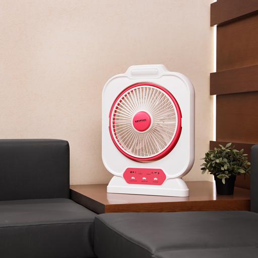 display image 2 for product Krypton 12'' Rechargeable Box Fan - Personal Desk Fan With - Personal Desk Fan With Led Night Light