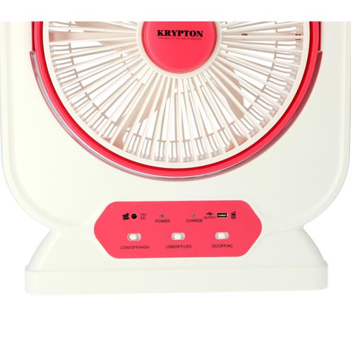 display image 5 for product Krypton 12'' Rechargeable Box Fan - Personal Desk Fan With - Personal Desk Fan With Led Night Light