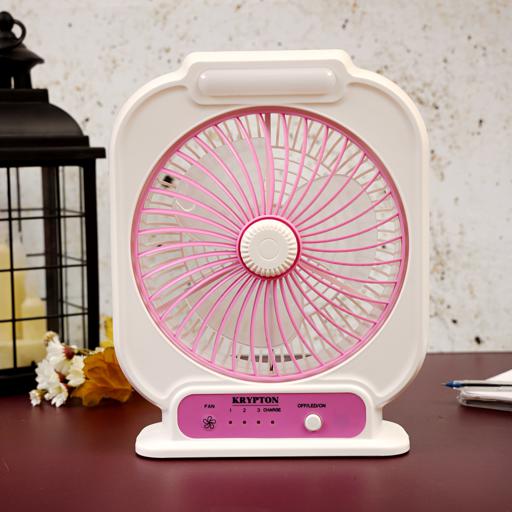 display image 2 for product Krypton 8'' Rechargeable Mini Table Fan- Powerful Personal Desk Box Fan
