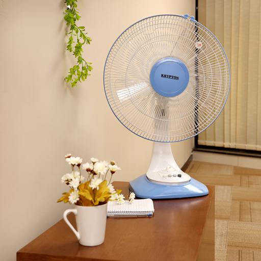 display image 3 for product Krypton 60W 16-Inch Table Fan - 3 Speed Settings With Oscillating/Rotating And Static Feature