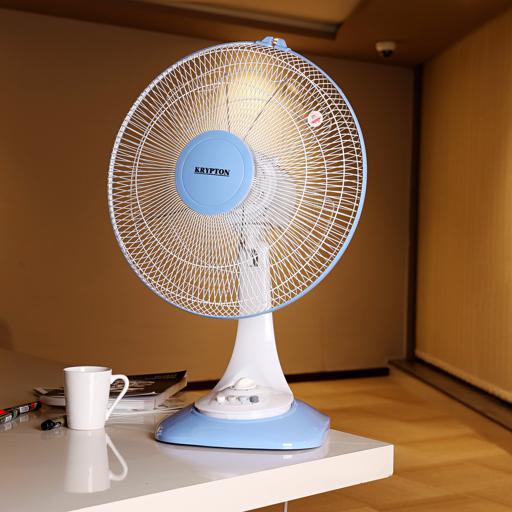 display image 2 for product Krypton 60W 16-Inch Table Fan - 3 Speed Settings With Oscillating/Rotating And Static Feature