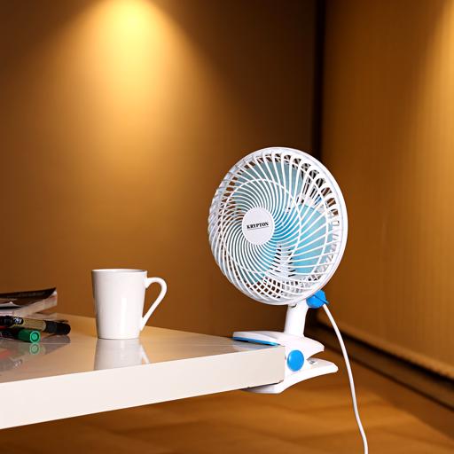 display image 3 for product Krypton 8-Inch Table Fan - 2 Speed Settings With Oscillating/Rotating And Static Feature