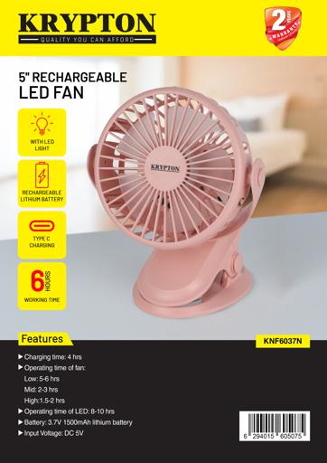 display image 11 for product Krypton KNF6037 Mini Portable | USB Rechargeable Fan |Cooling Fan | Mini Handheld Fan |Quite for Office,Camping