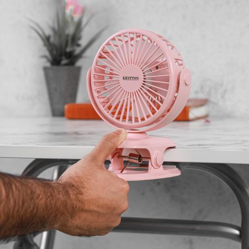 display image 2 for product Krypton KNF6037 Mini Portable | USB Rechargeable Fan |Cooling Fan | Mini Handheld Fan |Quite for Office,Camping