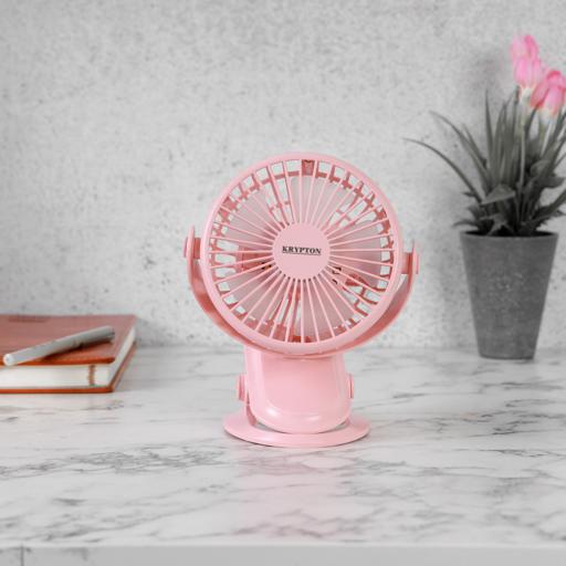display image 1 for product Krypton KNF6037 Mini Portable | USB Rechargeable Fan |Cooling Fan | Mini Handheld Fan |Quite for Office,Camping