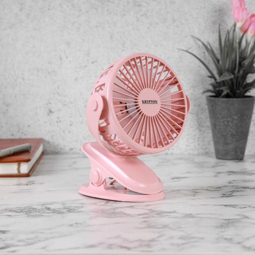 display image 4 for product Krypton KNF6037 Mini Portable | USB Rechargeable Fan |Cooling Fan | Mini Handheld Fan |Quite for Office,Camping