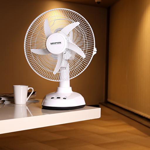 display image 3 for product Krypton 12-Inch Table Fan With Led - 2 Speed Settings With Oscillating/Rotating And Static Feature