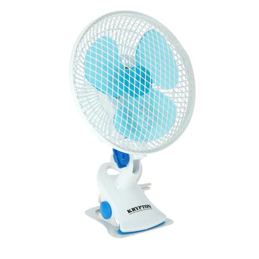 display image 6 for product Krypton 2-IN-1 Desk Fan- KNF6116| High Performance Table Fan with 2-Speed Controls and 3 Leaf Blades| Oscillation and Efficient Cooling, Perfect for Home and Office Use| High Quality 30W Motor for High Speed Wind| 2 Years Warranty, Blue and White