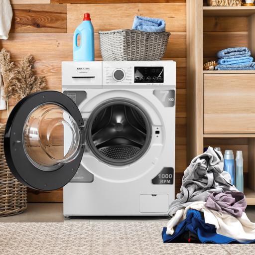 display image 1 for product Front Loading Washing Machine, Quick 15 Wash, KNFWM6342 - 12 Automatic Programs, Saves Water Save Electricity, 1000 Rpm, 1 Years Warranty