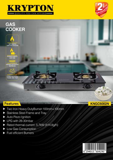 display image 9 for product Krypton Tempered Glass Double Burner Gas Stove - Auto Ignition - Stainless-Steel Drip Pan - Glass