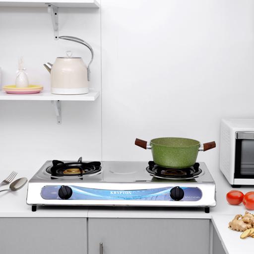 display image 3 for product Krypton Stainless Steel Double Gas Burner With 2 Burner