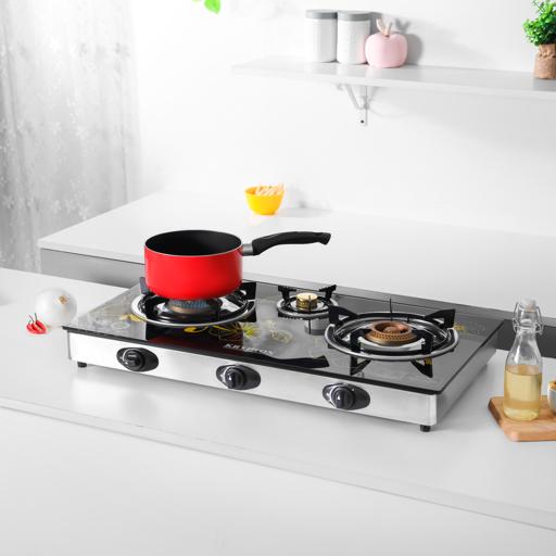 Buy online stainless steel three burner cooking range in India at