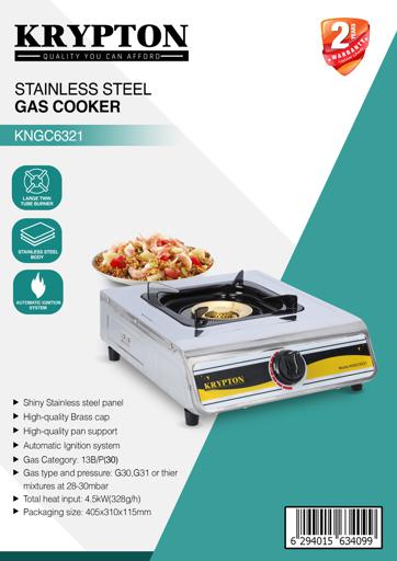 Buy Geepas Satainless Steel Single Burner Gas Stove - Single