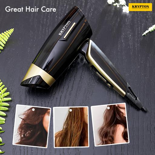 display image 10 for product Krypton 1200W Powerful Hair Dryer With Concentrator - 2-Speed & 2 Temperature Settings - Salon