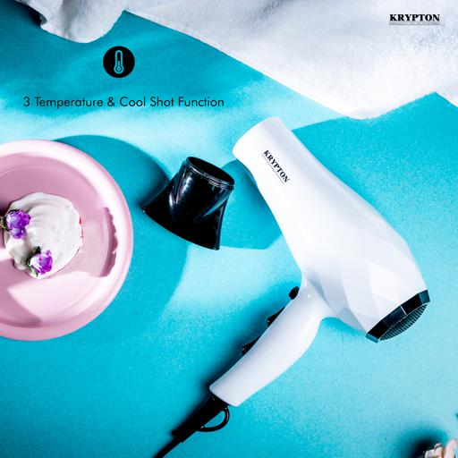 display image 10 for product Krypton 2200W Powerful Hair Dryer With Concentrator - 2-Speed & 3 Temperature Settings - Salon