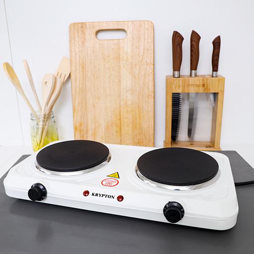 display image 2 for product Krypton 2000W Double Burner Hot Plate For Flexible Precise Table Top Cooking - Cast Iron Heating
