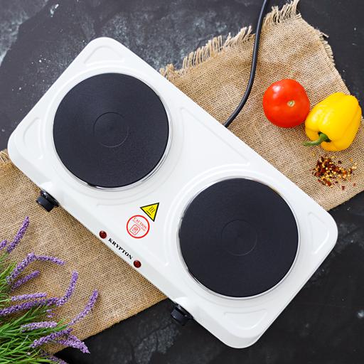 display image 4 for product Krypton 2000W Double Burner Hot Plate For Flexible Precise Table Top Cooking - Cast Iron Heating