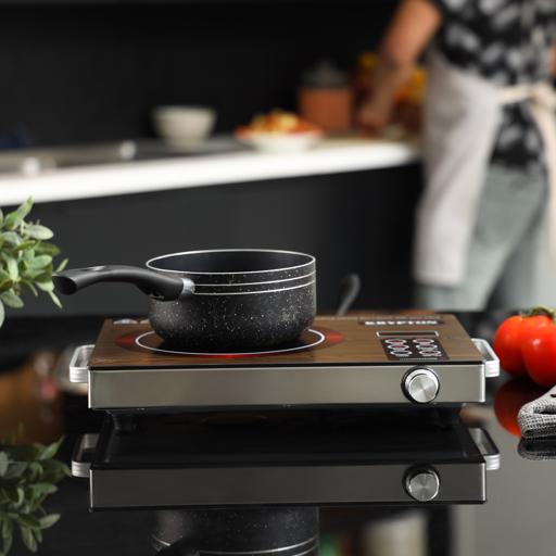 display image 4 for product Krypton Digital Infrared Cooker- KNIC6024/ Single Cooking Hob, 2000-Watt Burner with Adjustable Temperature, Energy Saving/ Touch and Sensor Touchpad Control, Multi Functions Include Fried, BBQ, Soup, Timer/ Brown, 2 Years Warranty