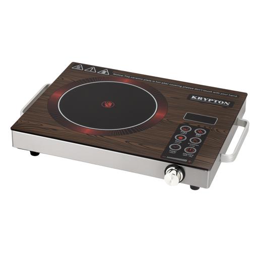 display image 6 for product Krypton Digital Infrared Cooker- KNIC6024/ Single Cooking Hob, 2000-Watt Burner with Adjustable Temperature, Energy Saving/ Touch and Sensor Touchpad Control, Multi Functions Include Fried, BBQ, Soup, Timer/ Brown, 2 Years Warranty