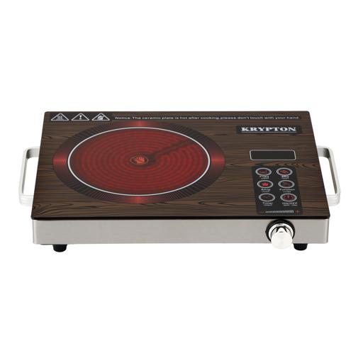 Krypton Digital Infrared Cooker- KNIC6024/ Single Cooking Hob, 2000-Watt Burner with Adjustable Temperature, Energy Saving/ Touch and Sensor Touchpad Control, Multi Functions Include Fried, BBQ, Soup, Timer/ Brown, 2 Years Warranty hero image