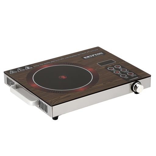 display image 7 for product Krypton Digital Infrared Cooker- KNIC6024/ Single Cooking Hob, 2000-Watt Burner with Adjustable Temperature, Energy Saving/ Touch and Sensor Touchpad Control, Multi Functions Include Fried, BBQ, Soup, Timer/ Brown, 2 Years Warranty