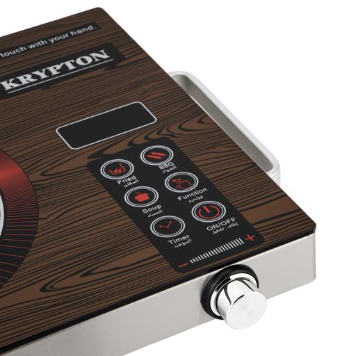 display image 8 for product Krypton Digital Infrared Cooker- KNIC6024/ Single Cooking Hob, 2000-Watt Burner with Adjustable Temperature, Energy Saving/ Touch and Sensor Touchpad Control, Multi Functions Include Fried, BBQ, Soup, Timer/ Brown, 2 Years Warranty