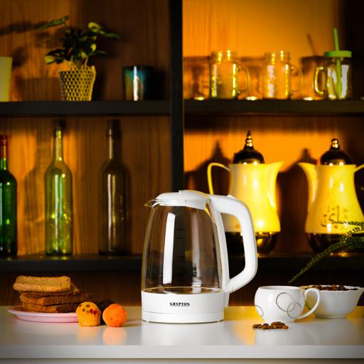 Electric Kettle Glass Hot Water Boiler with LED Indicator Tea Heater Fast  Heating Auto Shut Off and Boil Dry Protection (2L)