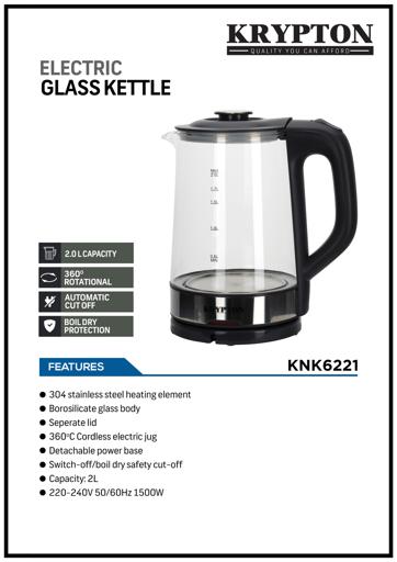 Speed-Boil Electric Kettle - 2L Water Boiler 1000W, Coffee & Tea
