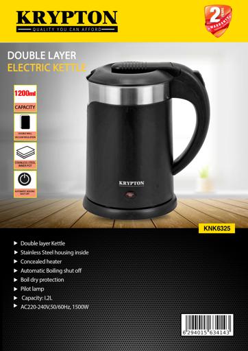 NEW (Gold)Electric Tea Kettle Double Layer Stainless Steel Hot Water Boiler  With