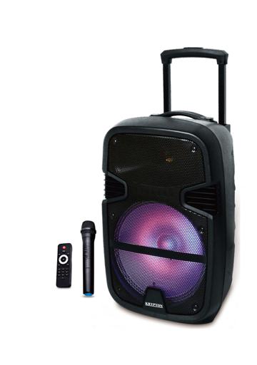 Krypton Rechargeable Portable Trolley Speaker - With Usb, Sd Card, Fm, Mic, Bluetooth & Remote hero image