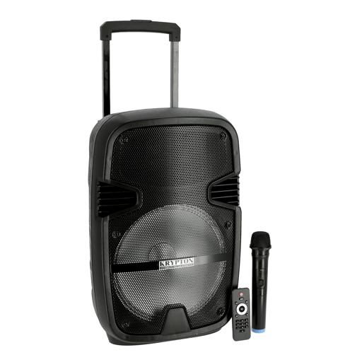 display image 9 for product Krypton Rechargeable Portable Trolley Speaker - With Usb, Sd Card, Fm, Mic, Bluetooth & Remote