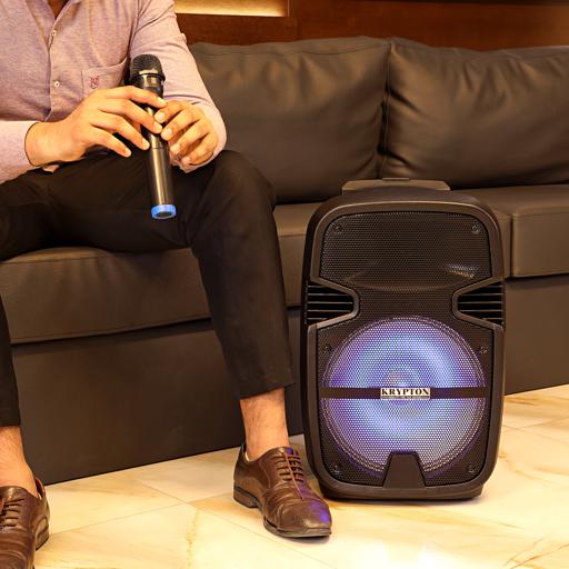display image 1 for product Krypton Rechargeable Portable Trolley Speaker - With Usb, Sd Card, Fm, Mic, Bluetooth & Remote