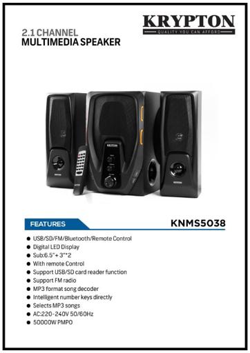 display image 15 for product Krypton 50000Wpmp 2.1 - Channel Multimedia Home Theater System With Thunder Bass Surround Sound
