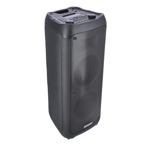 display image 6 for product Rechargeable Portable Speaker with 1 Mic & Remote | KNMS5193 | Bluetooth, USB, FM and TF card Compatible | 80000W | 12"x 2 Woofer with LED Lights