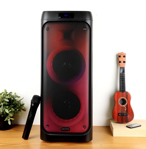 display image 1 for product 6.5'' Rechargeable Professional Speaker, KNMS5194 | With REC, AUX/ Guitar & MIC Input, Remote | Includes Mic, AUX Cable and iPad Holder | USB/ BT/ TF/ FM/ TWS