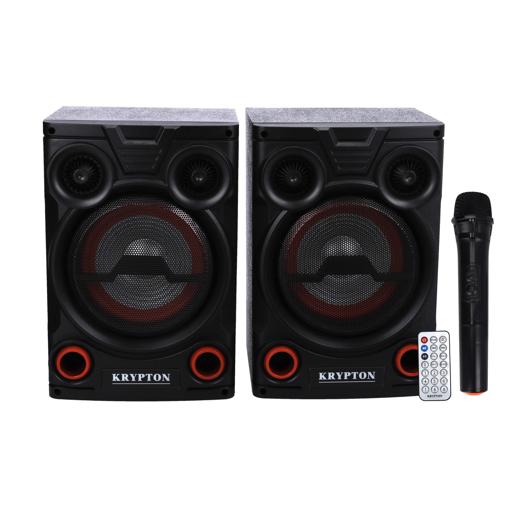 display image 5 for product 2.0 Professional Speaker with Remote & Microphone, KNMS5195 | 8" Woofer with Colourful Light | With USB/Bluetooth Connect/FM Radio/SD/Aux Input | 40000W PMPO