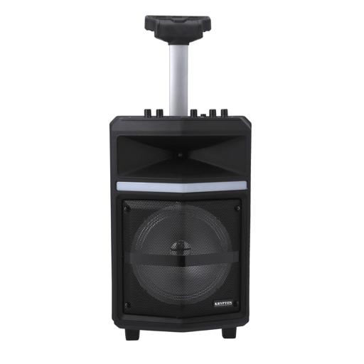 display image 5 for product Portable Professional Rechargeable Speaker, KNMS5393 | Trolley Handle & Wheels | TWS Function | BT/ Aux/ USB/ TF/FM/ Mic | Perfect for Indoor & Outdoor Use