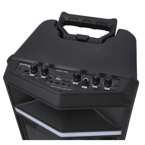 display image 9 for product Portable Professional Rechargeable Speaker, KNMS5393 | Trolley Handle & Wheels | TWS Function | BT/ Aux/ USB/ TF/FM/ Mic | Perfect for Indoor & Outdoor Use