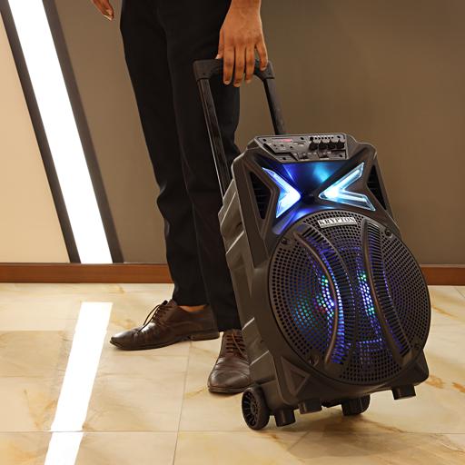 display image 3 for product Krypton Rechargeable Portable Trolley Speaker -With Usb, Sd Card, Fm, Mic, Bluetooth