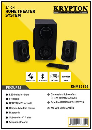 display image 7 for product 2.1Ch Home Theater 300W USB/SD/FM/BT