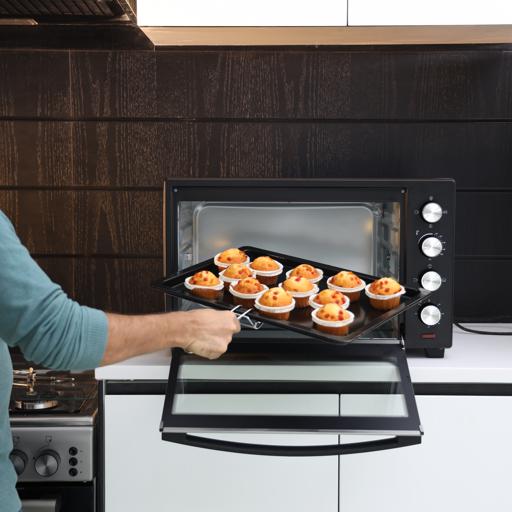 display image 2 for product Electric Oven with Rotisserie/Convection, 60L, KNO5322 | 60 Minutes Timer | Inside Lamp | Stainless Steel Heating Elements | Heat Resistant Tempered Window | 2000W Power