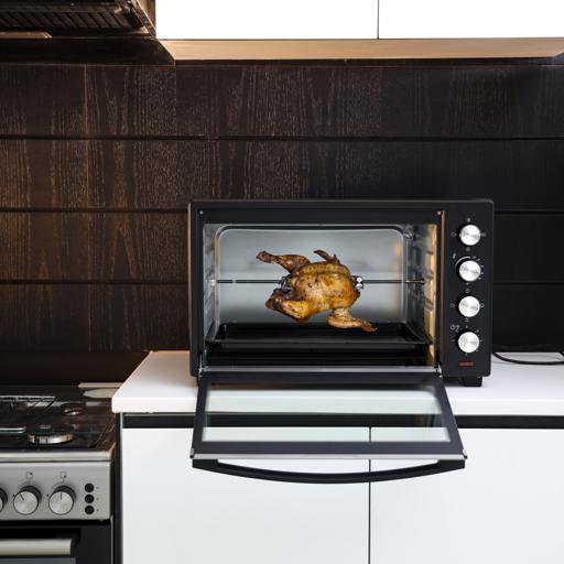 display image 3 for product Electric Oven with Rotisserie/Convection, 60L, KNO5322 | 60 Minutes Timer | Inside Lamp | Stainless Steel Heating Elements | Heat Resistant Tempered Window | 2000W Power