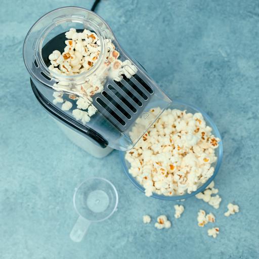 Popcorn Popper, 1200W Hot Air Popcorn Machine, No Oil Needed Electric Popcorn  Maker with Measuring Cup and Removable Top Cover (Black, White)