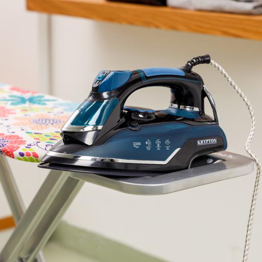 display image 2 for product Ceramic Steam Iron, Stream Rate Of 15g/Min, 2200W, KNSI6351 | Ceramic Sole Plate| Self-Cleaning Function| Powerful Steam Burst| Water Tank Of 380ml | Rotating Swivel Cord