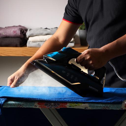 display image 5 for product Ceramic Steam Iron, Stream Rate Of 15g/Min, 2200W, KNSI6351 | Ceramic Sole Plate| Self-Cleaning Function| Powerful Steam Burst| Water Tank Of 380ml | Rotating Swivel Cord