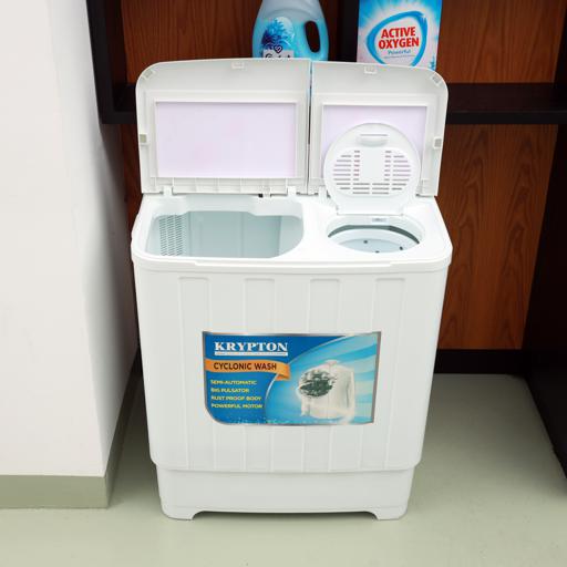 display image 2 for product Semi-Automatic Washing Machine, 7.5kg, KNSWM6124 | Big Pulsator | Classic Design, Highly Efficient | Lower Noise | Working Smoothly | Rust Proof Plastic Body | Powerful Motor