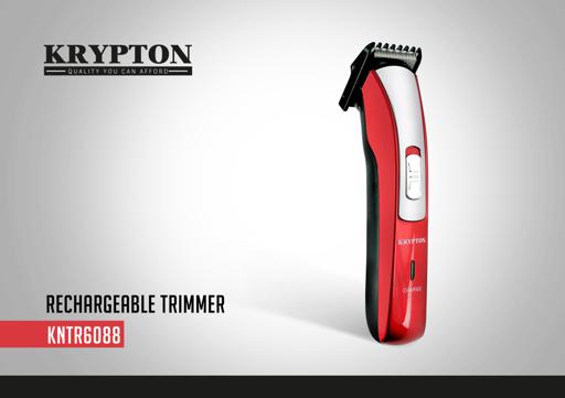 display image 1 for product Krypton Rechargeable Hair & Beard Trimmer - Cordless Trimmer - Mens Beard And Stubble Trimmer - 45 mins