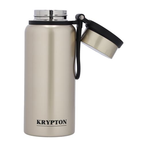 display image 5 for product Sports Bottle, Stainless Steel, 950ml, KNVF6357 | Double Wall Vacuum Insulation | Keep Drinks Hot Or Cold For Hours | Silicon Handle | Leak-Proof Lid